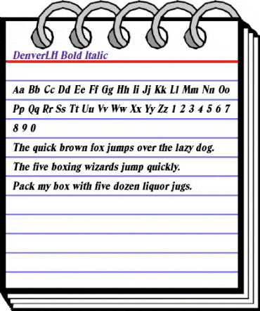 DenverLH Bold Italic animated font preview