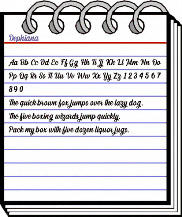 Dephiana Regular animated font preview