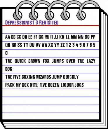 Depressionist 3 Revisited Regular animated font preview