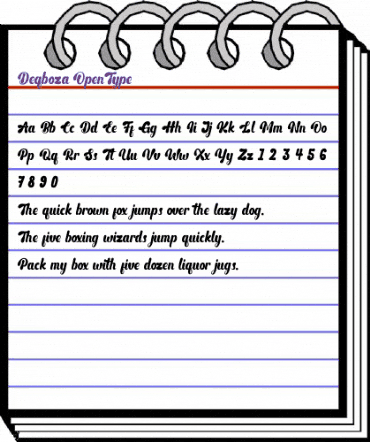 Deqboza Regular animated font preview