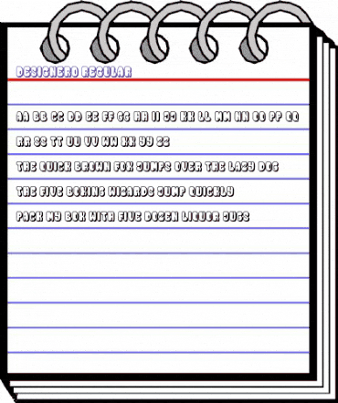 Designero Regular animated font preview