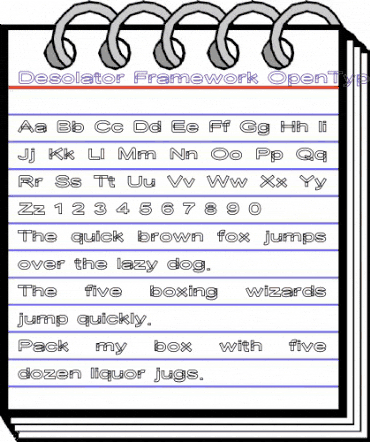 Desolator Framework animated font preview