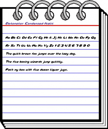 Detonator Condensed Italic Condensed Italic animated font preview