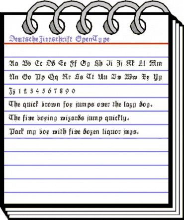 Deutsche Zierschrift Regular animated font preview