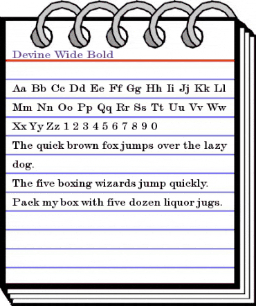 Devine Wide Bold animated font preview