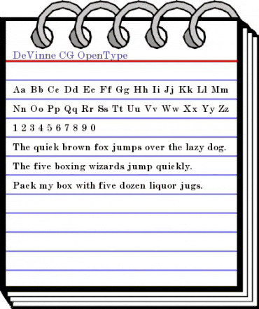 DeVinne CG Regular animated font preview