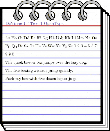 De Vinne Text animated font preview