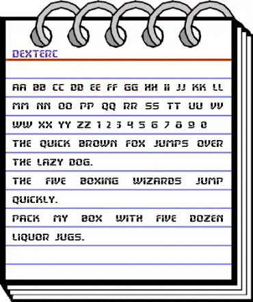 DexterC Regular animated font preview
