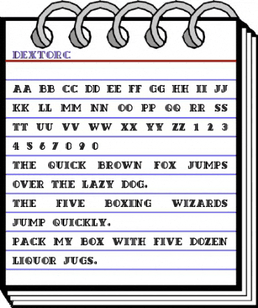DextorC Regular animated font preview
