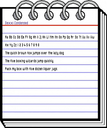 Dexxi Condensed Regular animated font preview