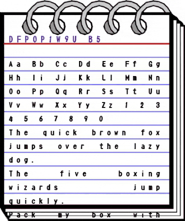 DFPOP1W9U-B5 Regular animated font preview