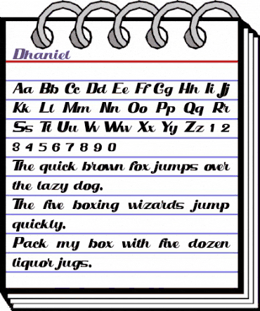 Dhaniel Regular animated font preview