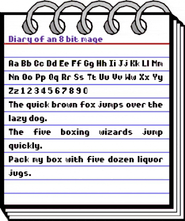 Diary of an 8-bit mage Regular animated font preview