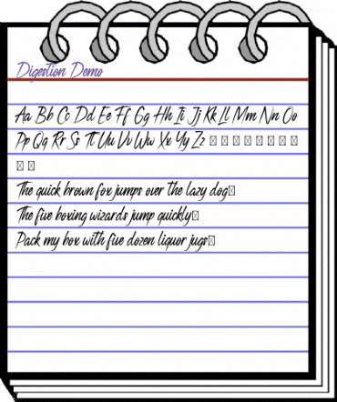 Digestion Demo Regular animated font preview