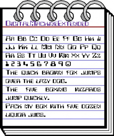 DigitalMachineExtended Regular animated font preview
