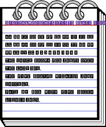 Digital Woodcuts ITC Std Black animated font preview