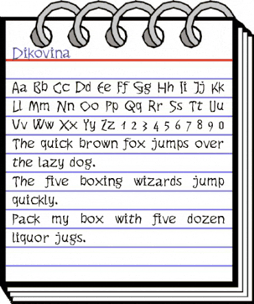 Dikovina Regular animated font preview