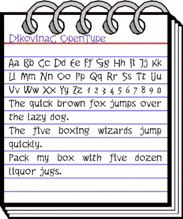 DikovinaC Regular animated font preview