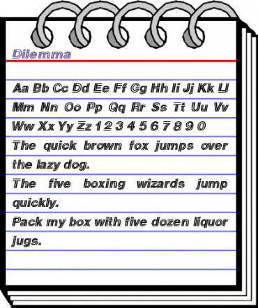 Dilemma Regular animated font preview