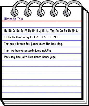 Dimentia Thin animated font preview