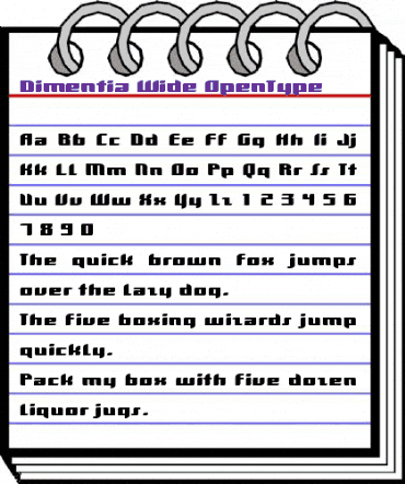 Dimentia Wide animated font preview