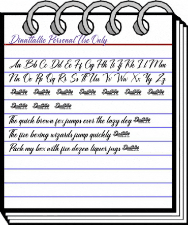 Dinattallie Personal Use Only Regular animated font preview