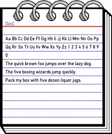 DinC Regular animated font preview