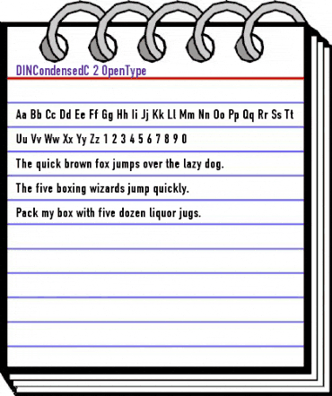 DINCondensedC Regular animated font preview