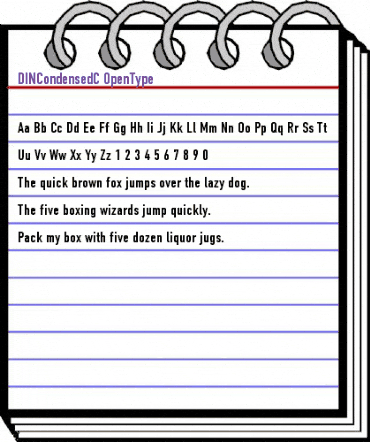 DINCondensedC Regular animated font preview