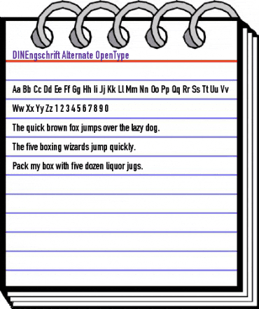 DINSchrift Regular animated font preview