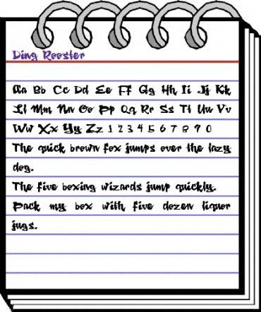 Ding Rooster Regular animated font preview