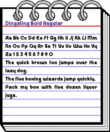Dingaling Bold Regular animated font preview