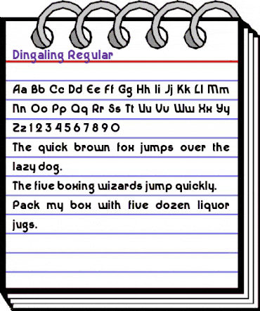 Dingaling Regular animated font preview