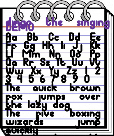 dingo the singing dog DEMO Regular animated font preview