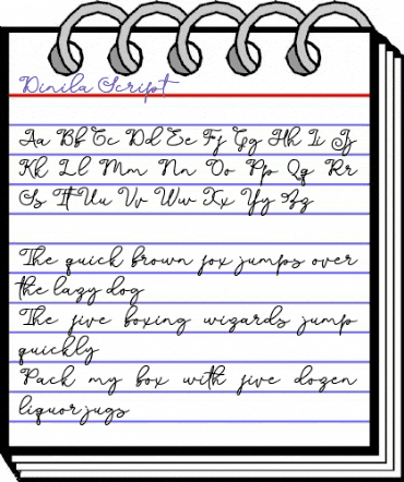 Dinila Script Regular animated font preview