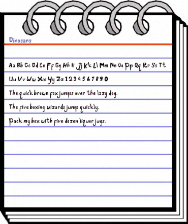 Dinosans Regular animated font preview