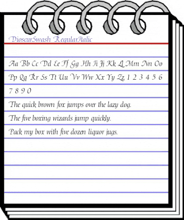 DioscurSwash RegularItalic animated font preview