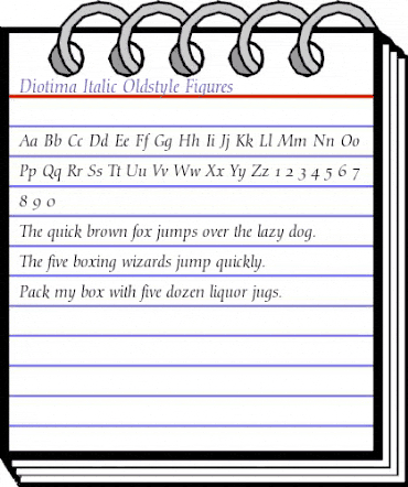 Diotima RomanOsF Italic animated font preview