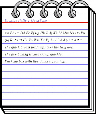 Dioxipe Italic animated font preview