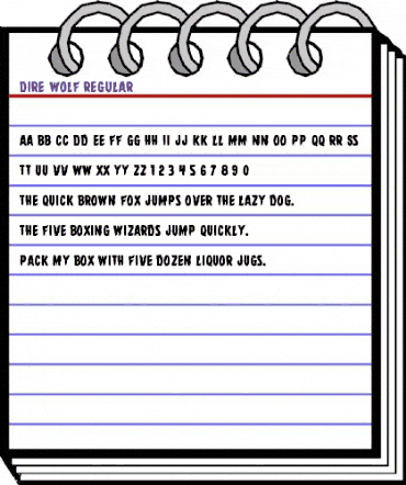 Dire Wolf Regular animated font preview