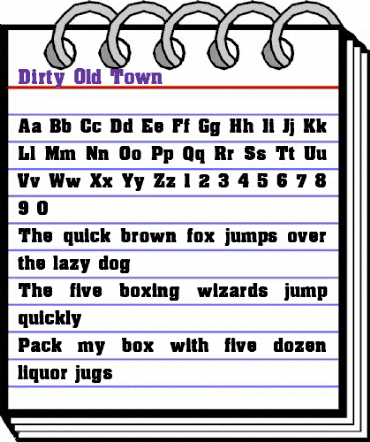 Dirty Old Town Regular animated font preview