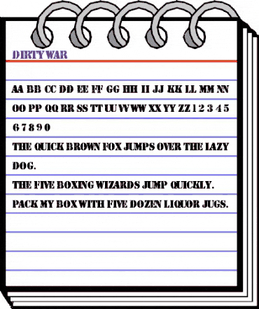 Dirty War Regular animated font preview
