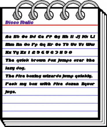 Disco Italic animated font preview