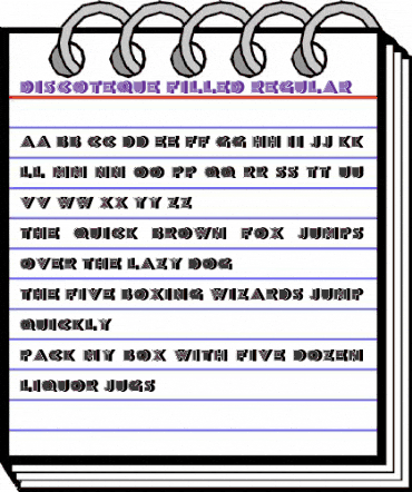 Discoteque Filled Regular animated font preview