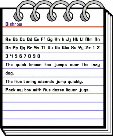 Dishrow Regular animated font preview