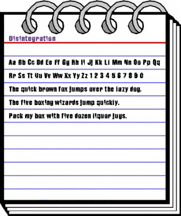 Disintegration Regular animated font preview