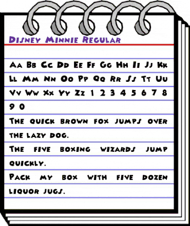 Disney Minnie Regular animated font preview