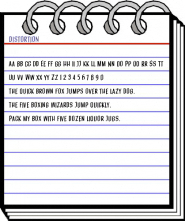 Distortion Regular animated font preview