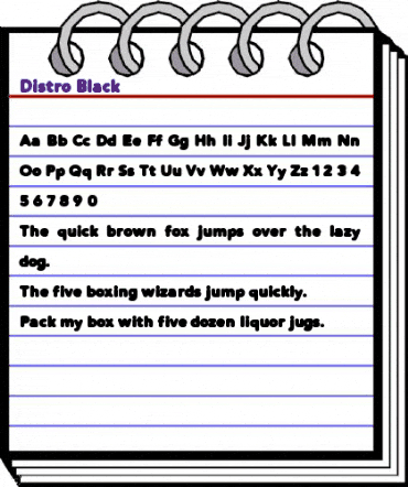 Distro Black Regular animated font preview