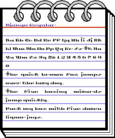 Django Regular animated font preview